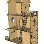 Casa para muñecas con terraza. - Vector descarganle para corte CNC y grabado laser gratis | Stanser
