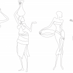 Siluetas mujeres africanas - Vector SVG DXF para CNC Router y Laser CO2 - Descargable gratis | Stanser