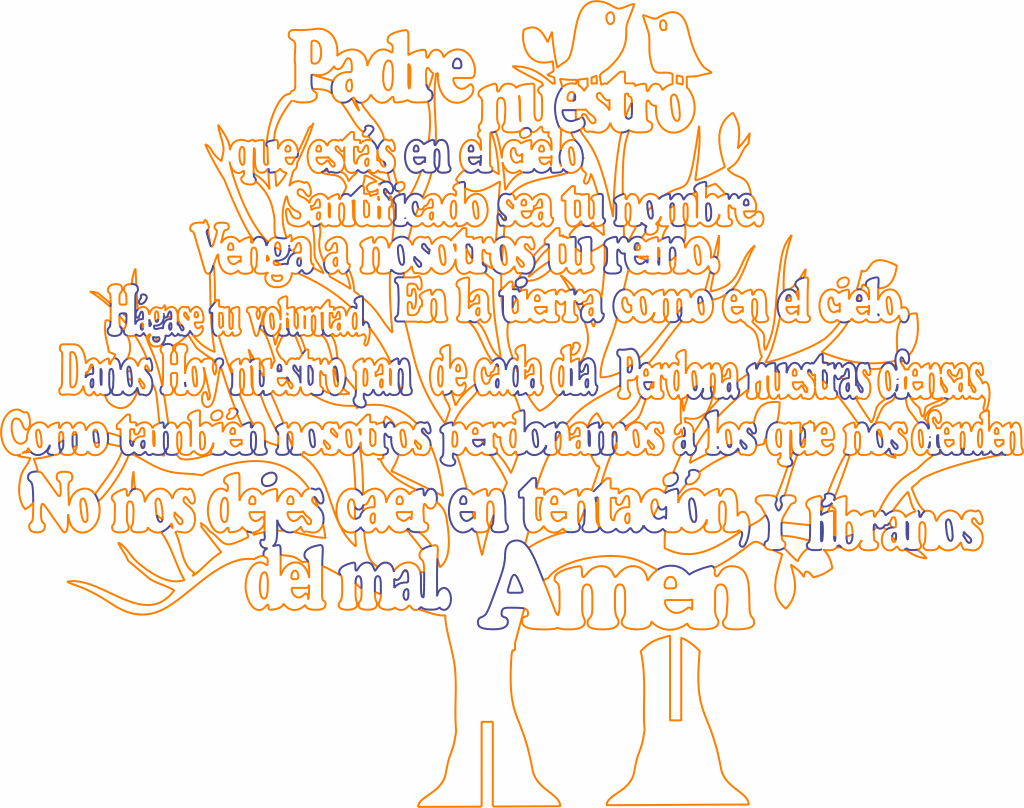 Árbol (Padre nuestro) — vector para corte CNC