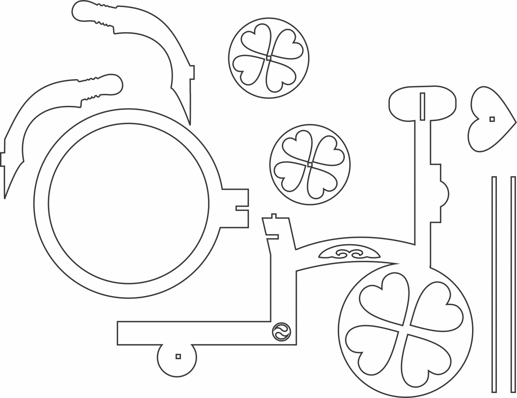 Florero bicicleta — vector para corte CNC