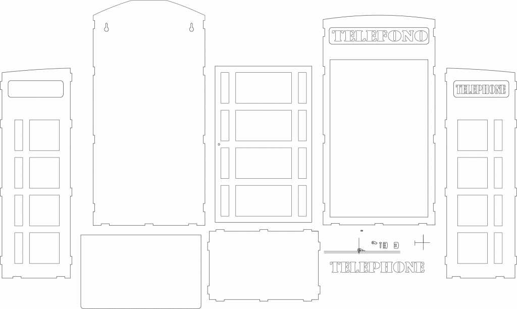 Cabina inglesa — vector para corte CNC