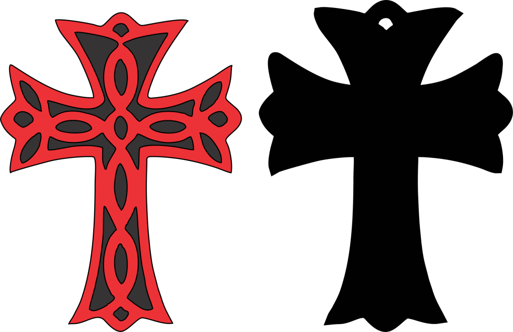 Llavero de cruz — vector para corte CNC