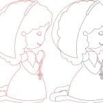 Niña con Rosario - Vector SVG DXF para CNC Router y Laser CO2 - Descargable gratis | Stanser