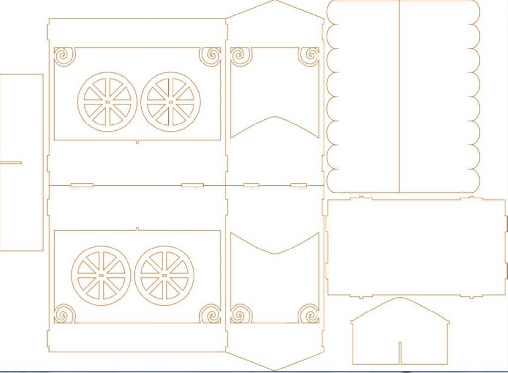 Carro candy bar — vector para corte CNC