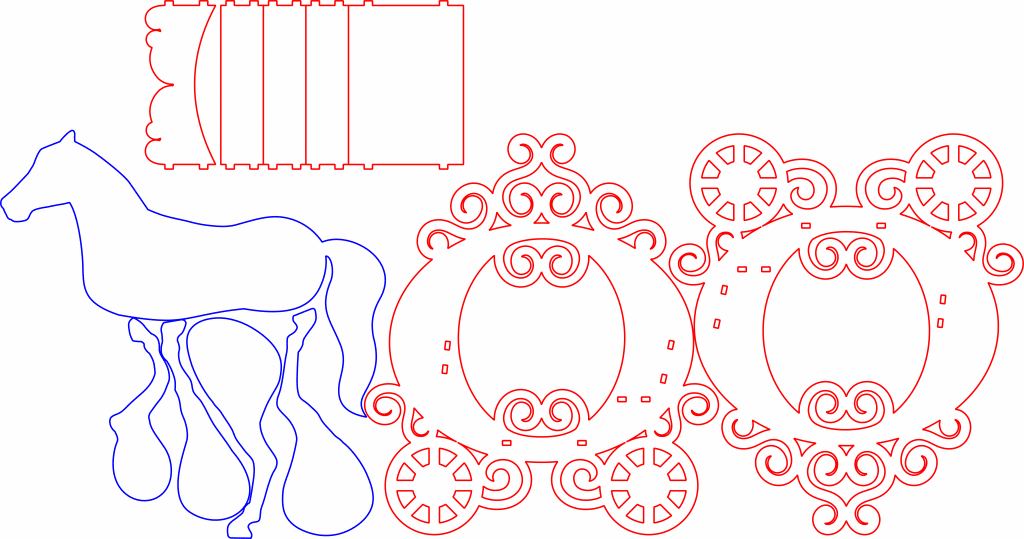 Carroza princesa — vector para corte CNC