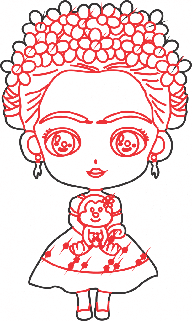 Frida Kahlo — vector para corte CNC