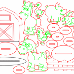 Granero con animales - Vector SVG DXF para CNC Router y Laser CO2 - Descargable gratis | Stanser