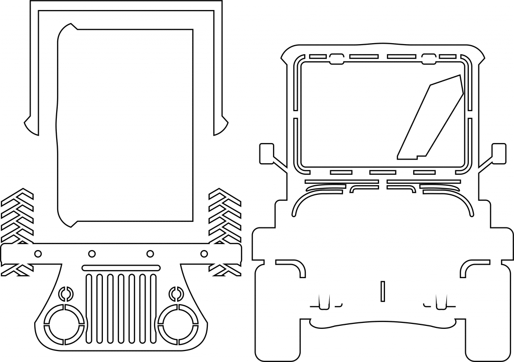 Jeep portarretrato — vector para corte CNC