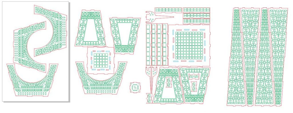 Torre Eiffel (175cm) — vector para corte CNC
