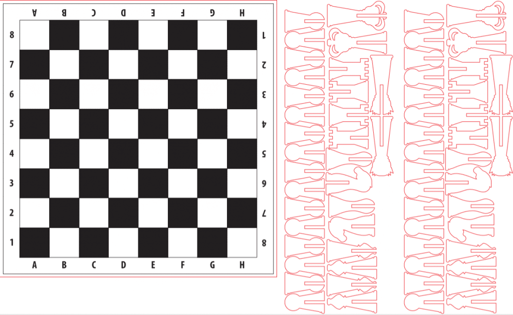 Tablero Ajedrez — vector para corte CNC