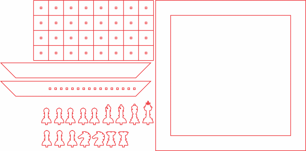 Ajedrez negro — vector para corte CNC