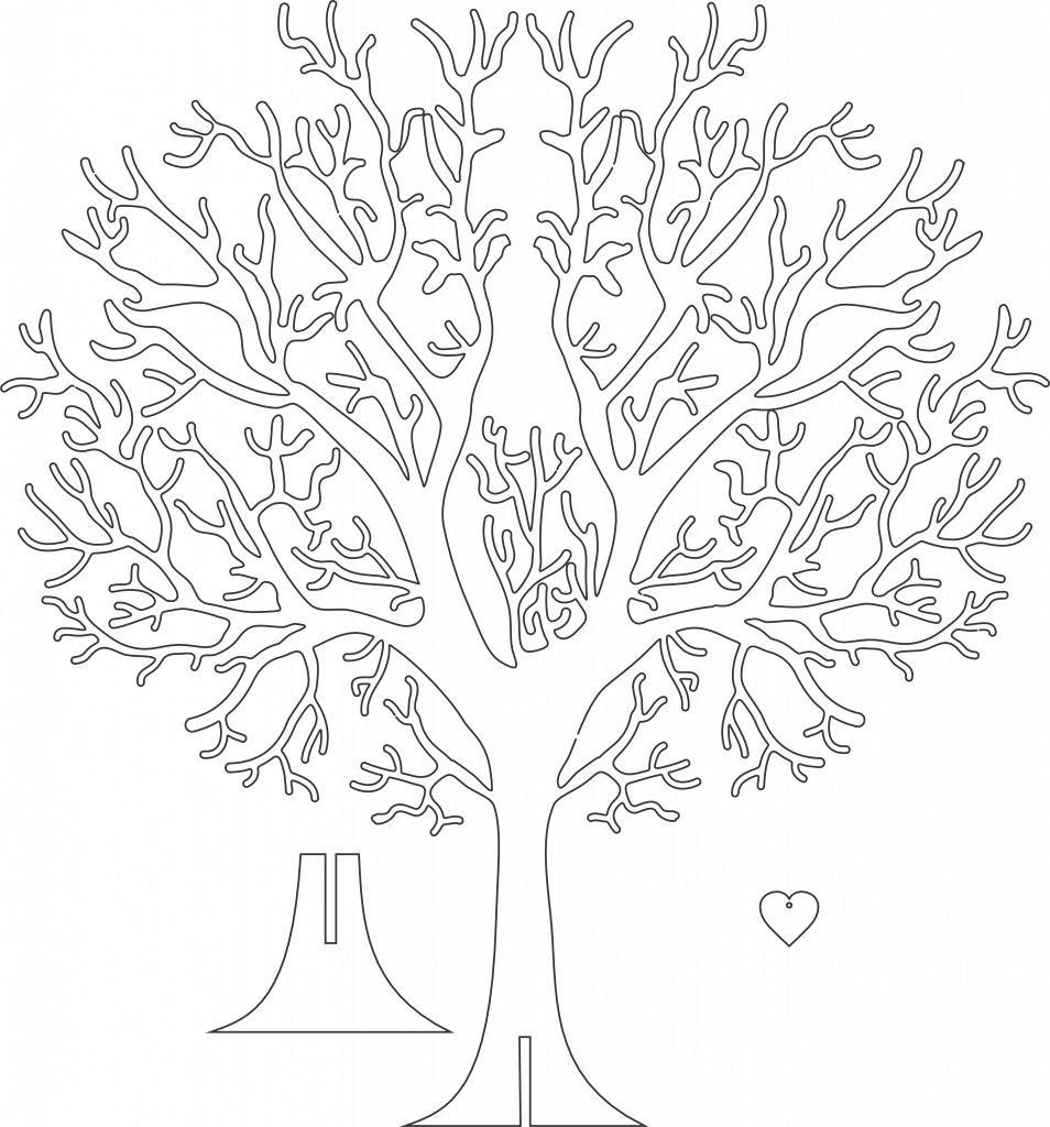 Árbol con ramas — vector para corte CNC