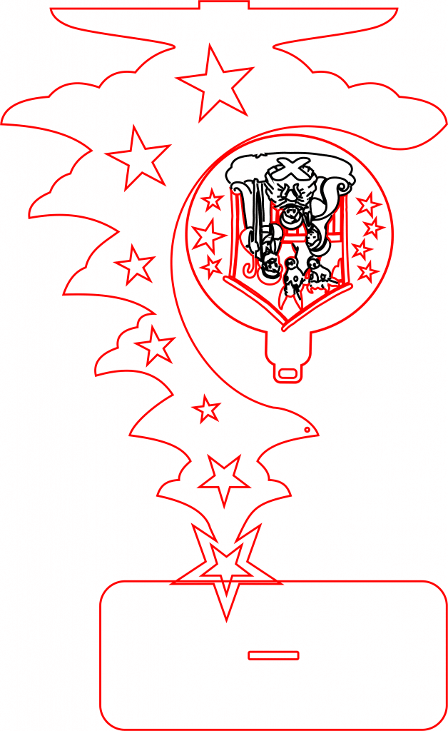 Árbol de navidad con esfera — vector para corte CNC