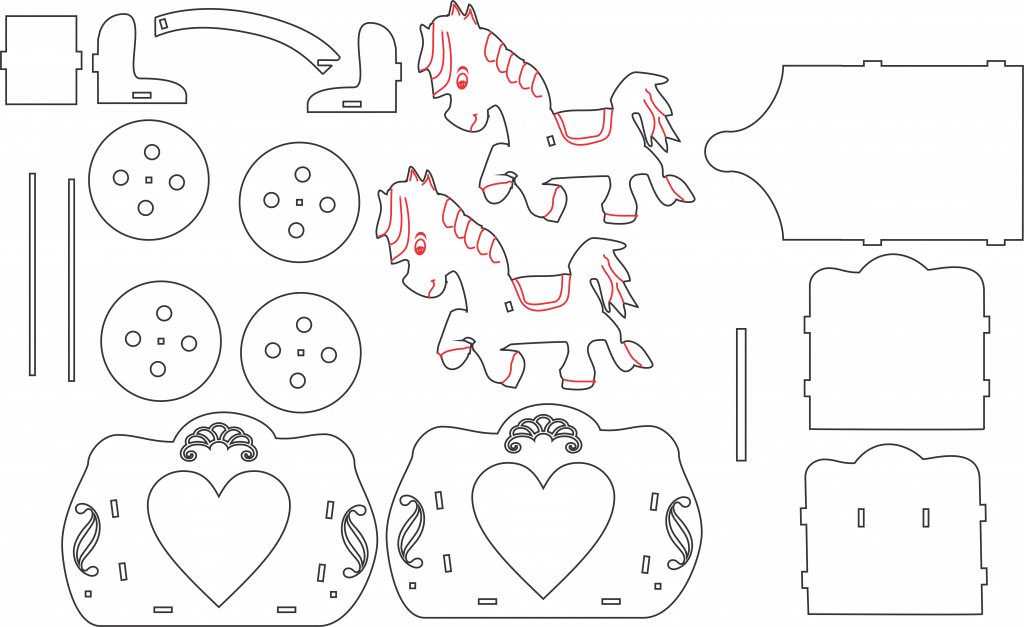 Caballito — vector para corte CNC