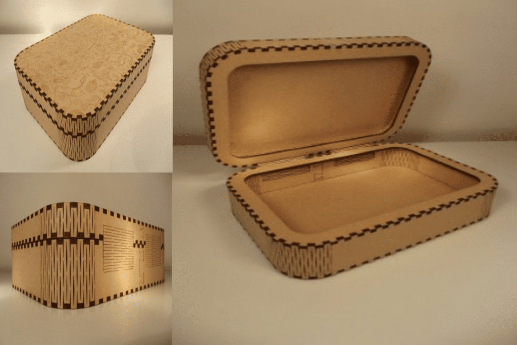 Caja con tapa flex — vector para corte CNC