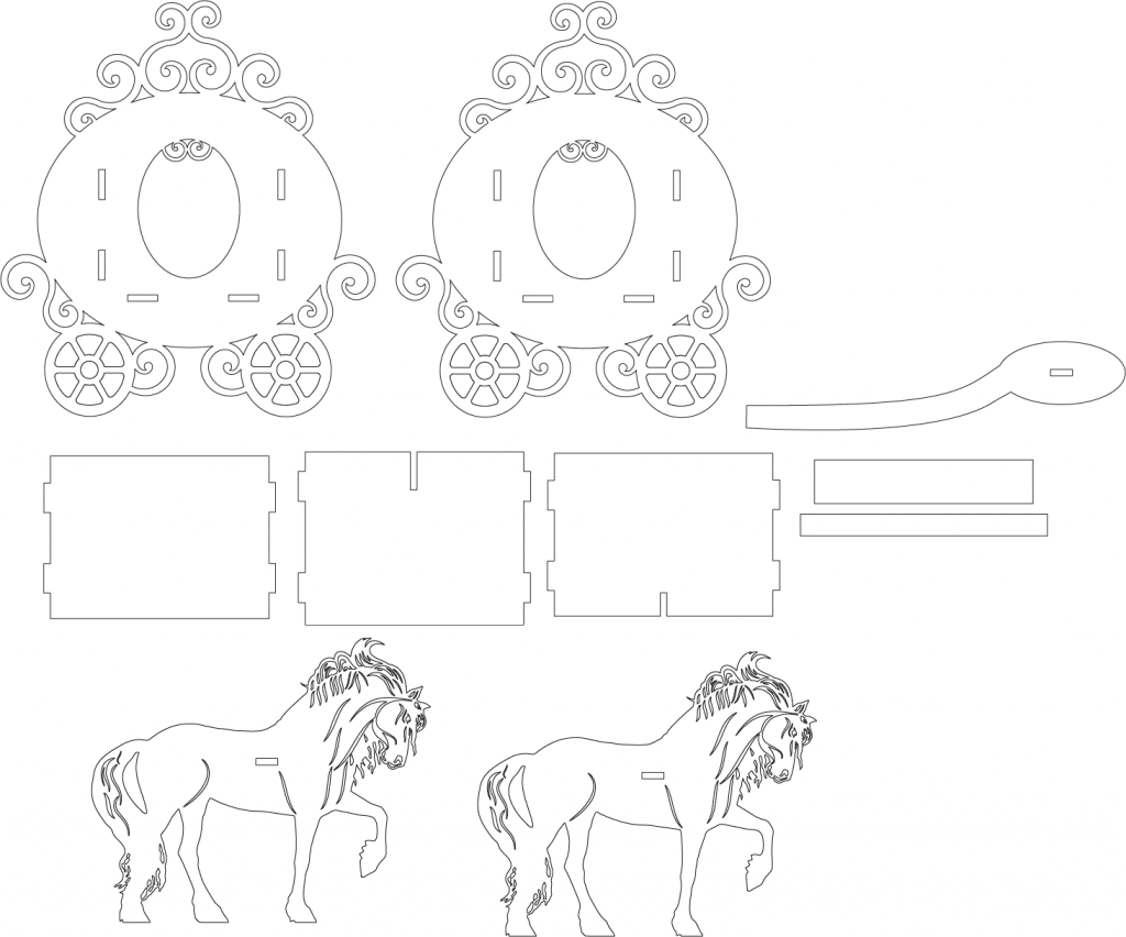 Carroza circular — vector para corte CNC