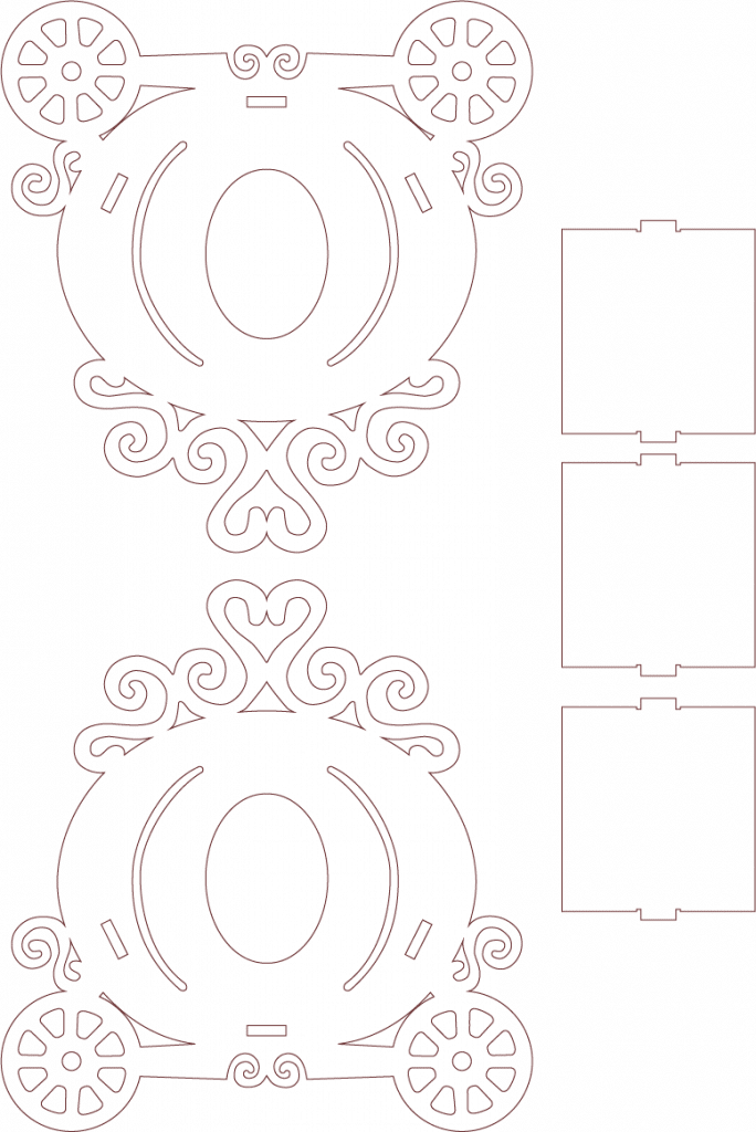 Carruaje candy bar — vector para corte CNC