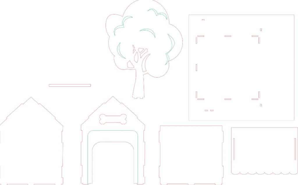 Casa para perro — vector para corte CNC
