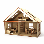 Casa rústica para muñecas - Vector descarganle para corte CNC y grabado laser gratis | Stanser