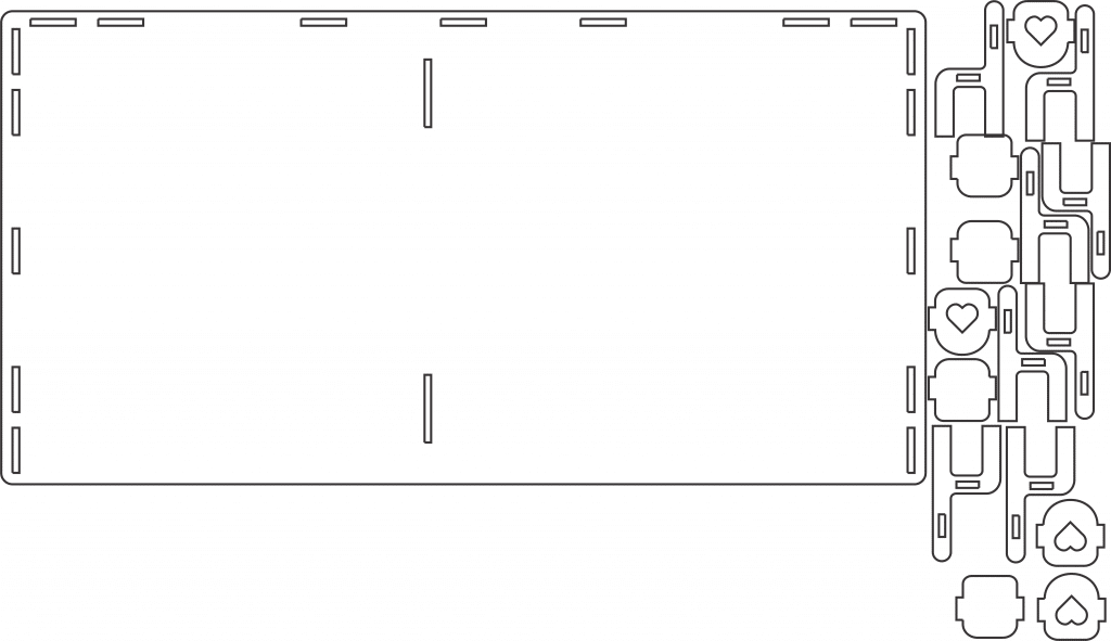 Casita con muebles — vector para corte CNC