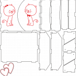 Caja gatitos - Vector SVG DXF para CNC Router y Laser CO2 - Descargable gratis | Stanser