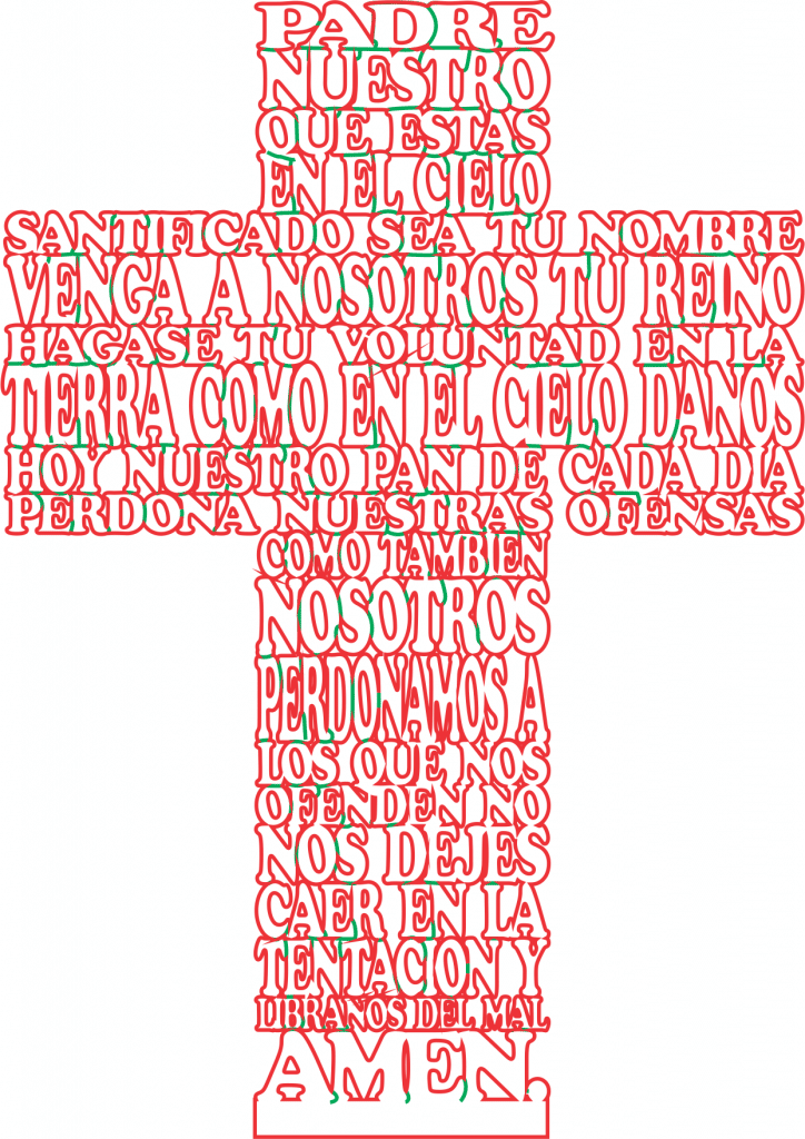 Cruz «Padre nuestro» — vector para corte CNC