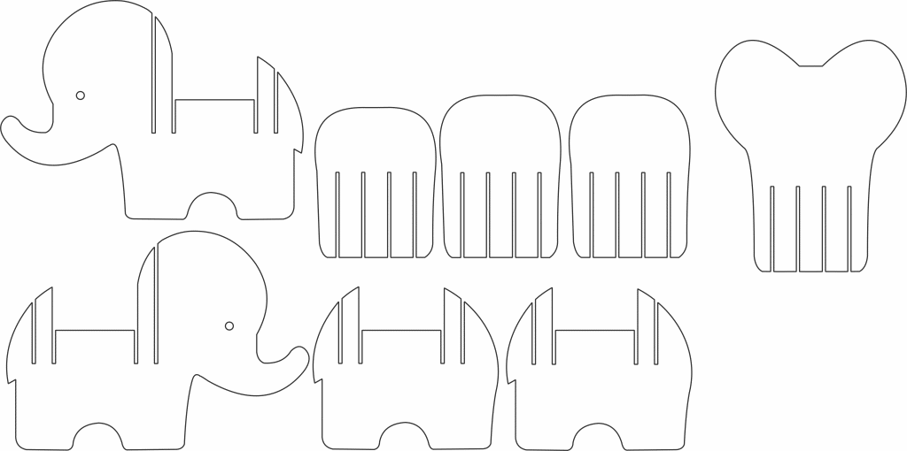 Elefante — vector para corte CNC