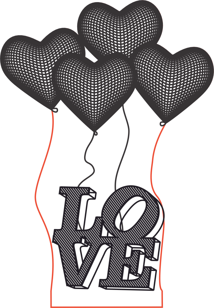 Globos love — vector para corte CNC