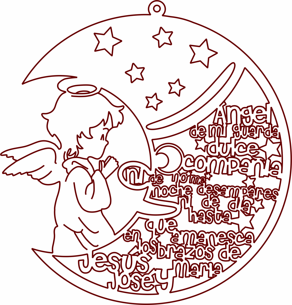 Media luna con oración — vector para corte CNC