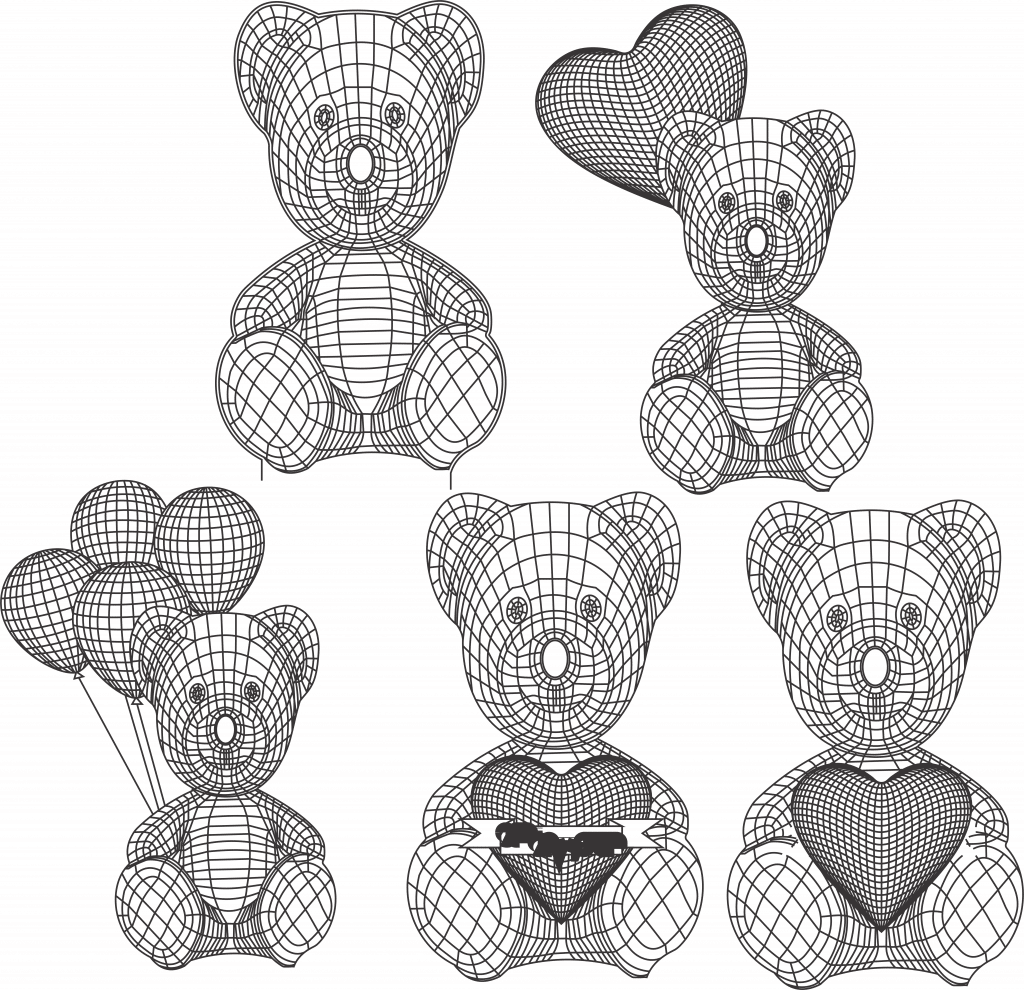 Osos 3D — vector para corte CNC