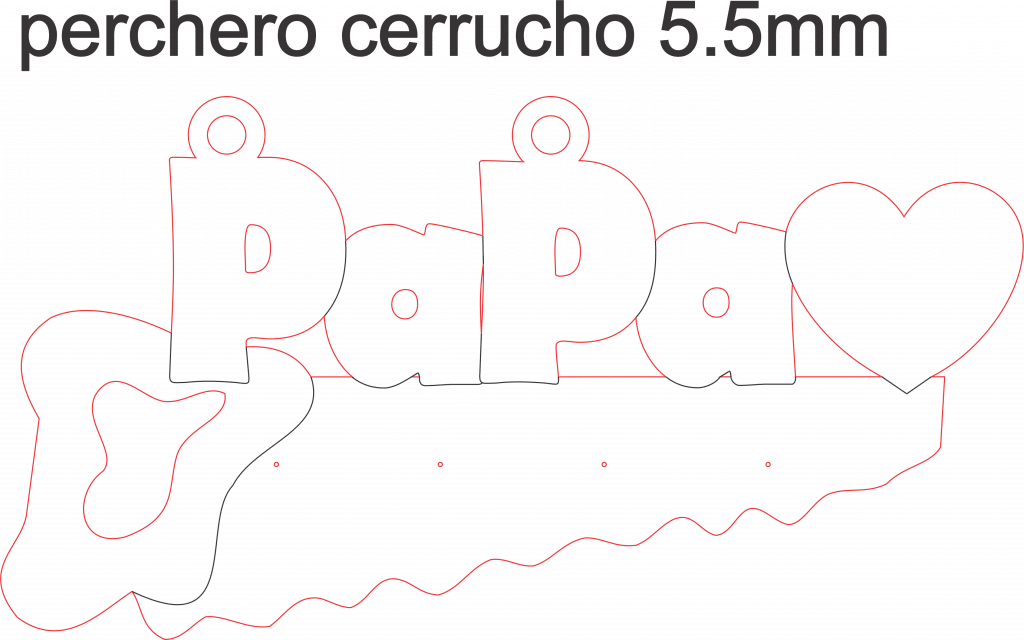 Perchero serrucho — vector para corte CNC
