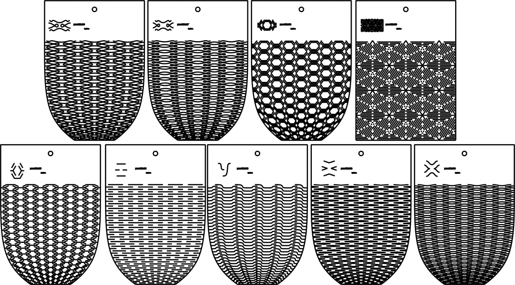 Tipos de corte para doblez — vector para corte CNC