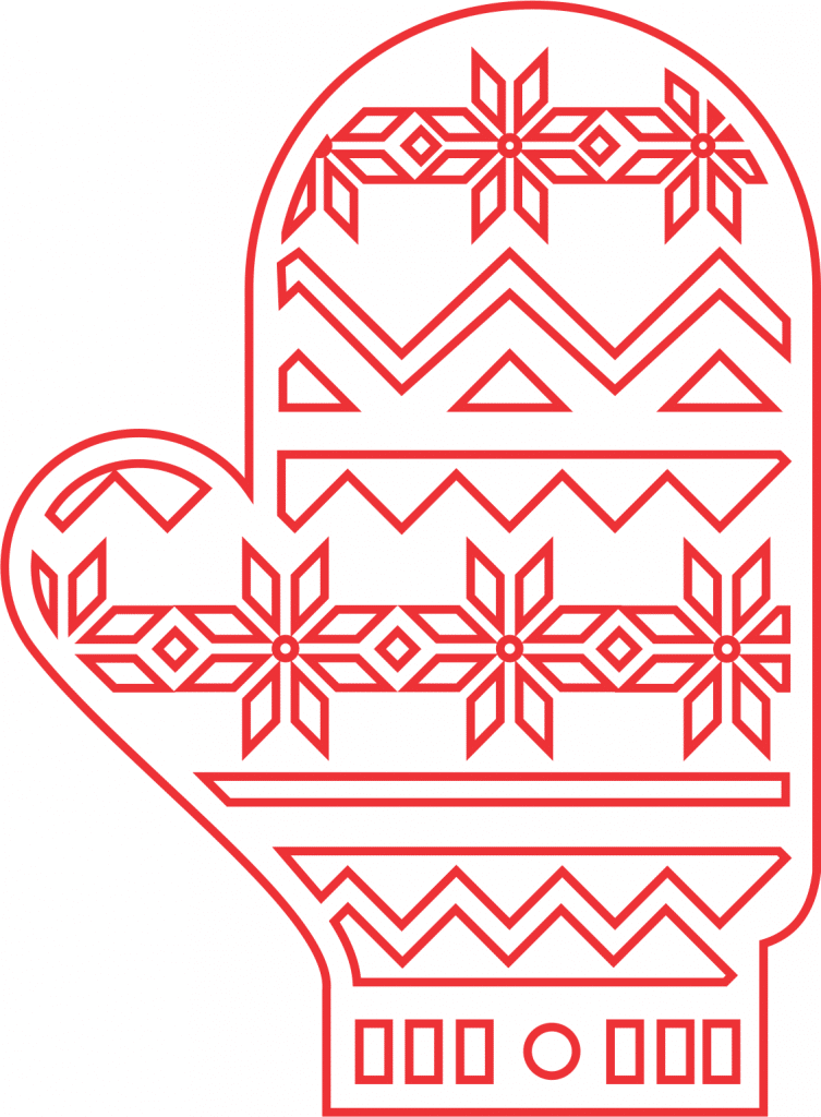 Guante navideño — vector para corte CNC