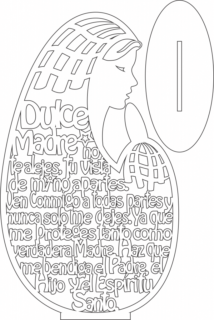 Virgen «Dulce madre» — vector para corte CNC