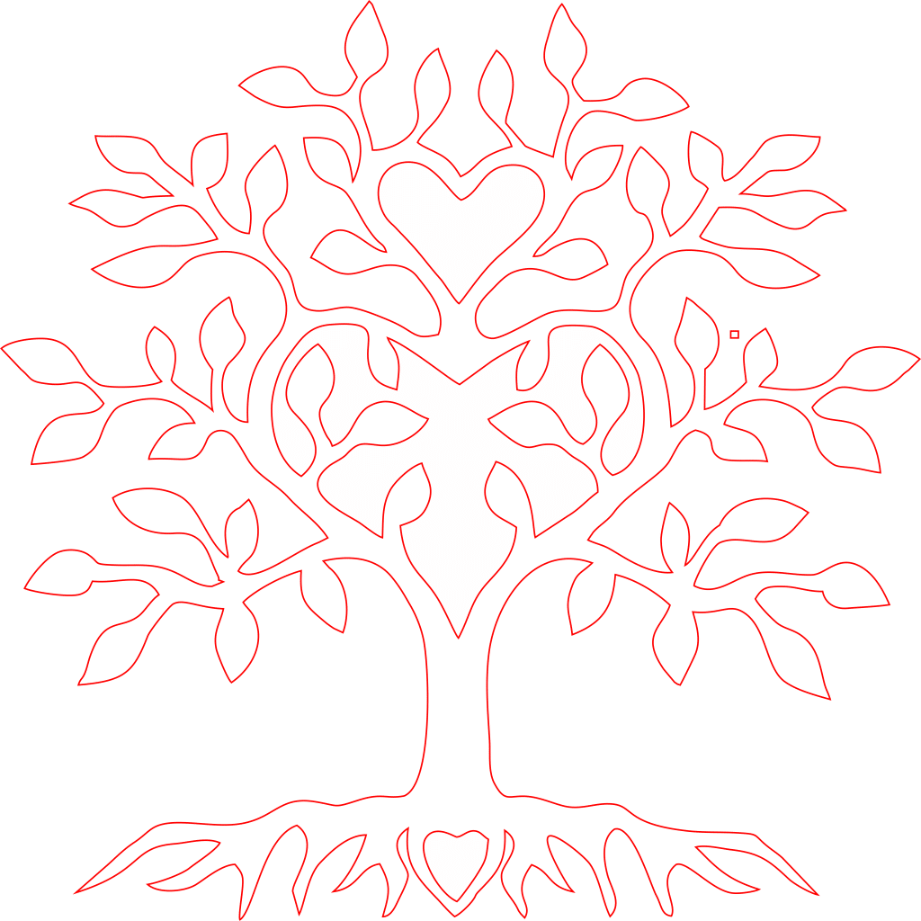 Árbol con raíces — vector para corte CNC