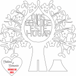 Árbol "Dios bendice este hogar" - Vector descarganle para corte CNC y grabado laser gratis | Stanser