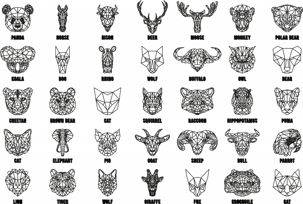 Colección de animales — vector para corte CNC