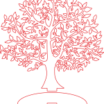 Árbol de copa redonda (Base circular) - Vector descarganle para corte CNC y grabado laser gratis | Stanser