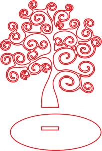 Árbol de espirales con base