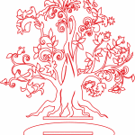Árbol con raíces y aves - Vector descarganle para corte CNC y grabado laser gratis | Stanser
