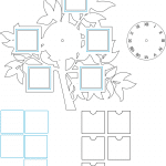 Reloj de árbol con portarretratos - Vector SVG DXF para Laser CO2 - Descargable gratis | Stanser