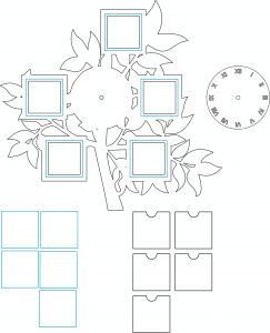 Reloj de árbol con portarretratos