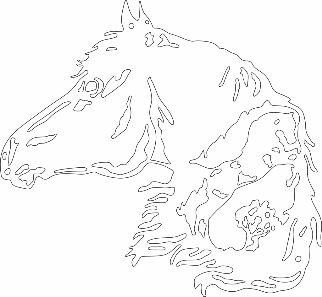 Perfil izquierdo de caballo — vector para corte CNC