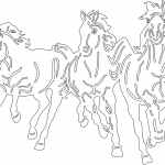 Caballos galopando - Vector descarganle para corte CNC y grabado laser gratis | Stanser