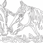 Caballos mirándose - Vector descarganle para corte CNC y grabado laser gratis | Stanser