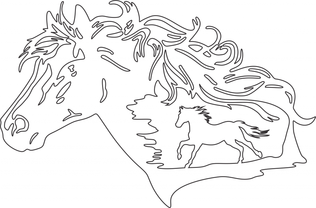 Cabeza de caballo de perfil — vector para corte CNC