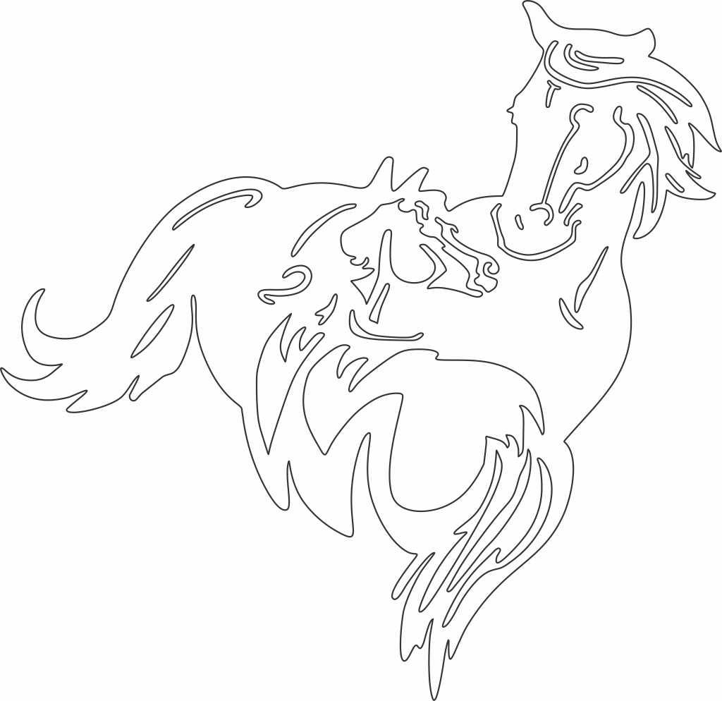 Par de caballos — vector para corte CNC