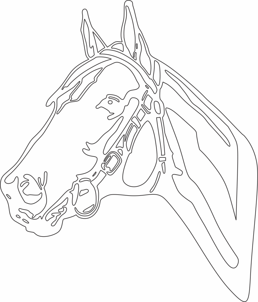 Caballo de perfil — vector para corte CNC