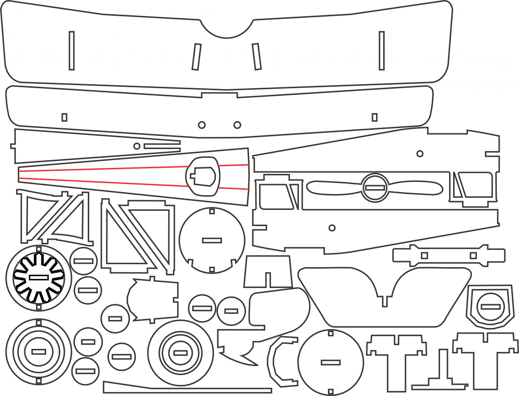 Avioneta — vector para corte CNC