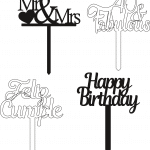 Cake toppers de letras - Vector SVG DXF para CNC Router y Laser CO2 - Descargable gratis | Stanser
